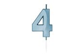 Leksaker - Globos Cake Candle 6cm Metallic Light Blue no. 4 - 1054