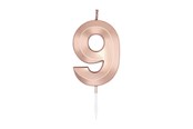 Leksaker - Globos Cake Candle 6cm Metallic Rose Gold no. 9 - 1039