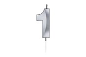 Leksaker - Globos Cake Candle 6cm Metallic Silver no.1 - 1021