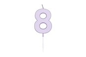 Leksaker - Globos Cake candle 4.5cm Pastel Lilac no. 8 - 1218