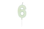 Leksaker - Globos Cake candle 4.5cm Pastel Mint no. 6 - 1196
