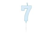 Leksaker - Globos Cake candle 4.5cm Pastel Blue no. 7 - 1187