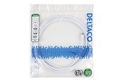 Nätverkskabel - Deltaco patch cable - 5 m - white - Vit - TP-65W-SLIM