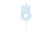 Leksaker - Globos Cake candle 4.5cm Pastel Blue no. 5 - 1185