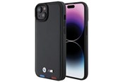 Mobile - Covers & Cases - BMW BMHCP15M22PTDK iPhone 15 Plus 6.7" black/black Leather Stamp Tricolor - 3666339143350