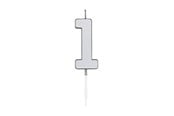 Leksaker - Globos Cake Candle 4.5cm Metallic Silver no. 1 - 1081