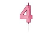 Leksaker - Globos Cake Candle 6cm Metallic Light Pink no. 4 - 1044