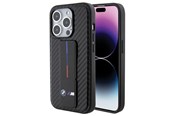 Mobile - Covers & Cases - BMW Grip Stand Smooth & Carbon case for iPhone 15 Pro - black - 3666339204464