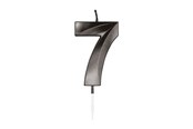 Leksaker - Globos Cake candle 6cm Metallic Black no. 7 - 1067
