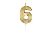 Leksaker - Globos Cake Candle 6cm Metallic Gold no. 6 - 1016