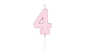 Leksaker - Globos Cake candle 4.5cm Pastel Pink no. 4 - 1114