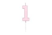 Leksaker - Globos Cake candle 4.5cm Pastel Pink no. 1 - 1111
