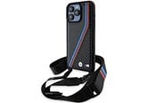 Mobile - Covers & Cases - BMW M Edition Carbon Tricolor Lines & Strap case for iPhone 15 Pro - black - 3666339235673