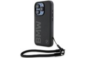 Mobile - Covers & Cases - BMW Signature Leather Wordmark Cord case for iPhone 15 Pro - black - 3666339232672