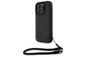 Mobile - Covers & Cases - BMW Signature Leather Wordmark Cord Case for iPhone 16 Pro - Black - 3666339323462