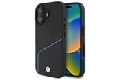 Mobile - Covers & Cases - BMW Sign Leather Textured And Line MagSafe iPhone 16 Case - Black - 3666339323288