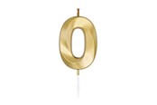 Leksaker - Globos Cake Candle 6cm Metallic Gold no. 0 - 1010