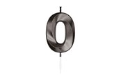 Leksaker - Globos Cake Candle 6cm Metallic Black no. 0 - 1060