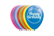 Leksaker - Globos Balloons Happy Birthday Mix Colors 30cm 8 pcs. - 1129001