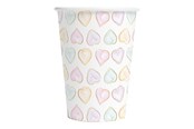 Leksaker - Globos Paper Cups 210ml Watercolors Hearts - 8 pcs. - 4485