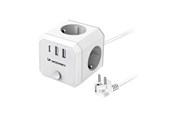 Mobile - Adapters & Chargers - Wozinsky WKZ-3B Power Cube 4x AC 2x USB-A 1x USB-C 4000 W with 1.8 m Cable - White - 5907769388644