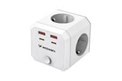 Mobile - Adapters & Chargers - Wozinsky WKZ-4B Power Cube 4x AC 2x USB-A 2x USB-C PD 20 W 4000 W - White - 5907769388651