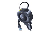 Mobile - Adapters & Chargers - Baseus PrimeTrip VR2 30W + 30W Car Charger with Retractable USB-C Cable - Black - C0206401