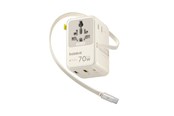 Mobile - Adapters & Chargers - Baseus EnerCore CG11 70W 6-in-1 Travel Adapter with Retractable USB-C Cable - White - E0307E01