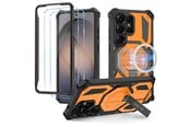 Mobile - Covers & Cases - Tech-Protect MagBlast MagSafe Case + Tempered Glass 2-Pack for Samsung Galaxy S26 Ultra - Black and Orange - 5906302323746