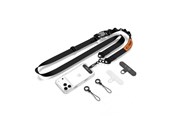 Andra mobiltillbehör - Tech-Protect C9S Rope Crossbody Phone Lanyard - Black and Orange - 5906302323753