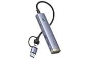 USB Hub - Baseus UltraJoy Series USB-A/USB-C hub 4xUSB-A 3.0 1xUSB-C 5V - gray USB Hub - B0005280B811-13