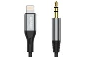 USB-kabel - Dudao L11PRO Lightning to mini jack 3.5mm audio cable 1m - Gray - 6976625335596