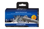 Skriv- och ritverktyg - Staedtler pigment big brush pen Grey 5pcs - 373 C5-1