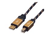 USB-kabel - Roline Gold - USB cable - USB to USB Type B - 4.5 m - 11.02.8805