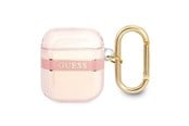 Andra mobiltillbehör - GUESS GUA2HHTSP AirPods cover pink/pink Strap Collection - 3666339047078