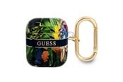 Andra mobiltillbehör - GUESS GUA2HHFLB AirPods cover blue/blue Flower Strap Collection - 3666339041878
