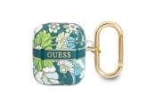 Andra mobiltillbehör - GUESS GUA2HHFLN AirPods cover green/green Flower Strap Collection - 3666339041885