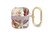 Andra mobiltillbehör - GUESS GUA2HHFLU AirPods cover purple/purple Flower Strap Collection - 3666339041908