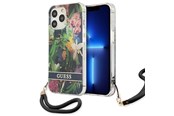 Mobile - Covers & Cases - GUESS GUHCP13LHFLSB iPhone 13 Pro / 13 6.1" blue/blue hardcase Flower Strap - 3666339040451