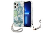 Mobile - Covers & Cases - GUESS GUHCP13LHFLSN iPhone 13 Pro / 13 6.1" green/green hardcase Flower Strap - 3666339040499