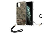 Mobile - Covers & Cases - GUESS GUOHCN61H4STW iPhone 11 brown/brown hardcase 4G Print Strap - 3666339046408