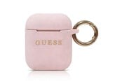 Andra mobiltillbehör - GUESS GUACCSILGLLP AirPods cover light pink / pink Silicone Glitter - 3700740463802