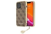 Mobile - Covers & Cases - GUESS GUHCP13LGF4GBR iPhone 13 Pro / 13 6.1 "brown / brown hardcase 4G Charms Collection - 3666339033453