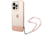 Mobile - Covers & Cases - GUESS GUHCP14LHGCOHP iPhone 14 Pro 6.1" pink/pink hardcase Translucent Pearl Strap - 3666339064303