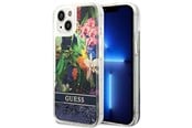 Mobile - Covers & Cases - GUESS GUHCP14SLFLSB iPhone 14 6.1 "blue / blue hardcase Flower Liquid Glitter - 3666339066086