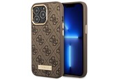 Mobile - Covers & Cases - GUESS GUHMP14LU4GPRW iPhone 14 Pro 6.1 "brown / brown hard case 4G Logo Plate MagSafe - 3666339069926