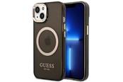 Mobile - Covers & Cases - GUESS GUHMP14SHTCMK iPhone 14 6.1" black/black hard case Gold Outline Translucent MagSafe - 3666339069582