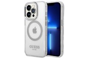 Mobile - Covers & Cases - GUESS GUHMP14XHTRMS iPhone 14 Pro Max 6.7" silver/silver hard case Metal Outline Magsafe - 3666339069858