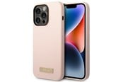 Mobile - Covers & Cases - GUESS GUHMP14XSBPLP iPhone 14 Pro Max 6.7" pink/pink hard case Silicone Logo Plate MagSafe - 3666339070335