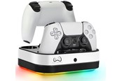 Spel Tillbehör - Deep Explorer Dubbel laddningsstation med LED RGB för DualSense och PlayStation Portal - Laddare - Sony PlayStation 5 - PS5DUACHASTALEG